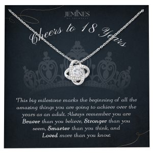 JEMINES 18th Birthday Love Knot Necklace Gifts for Girls