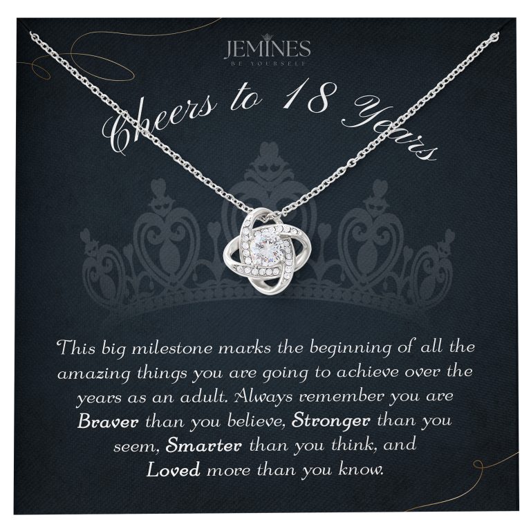 JEMINES 18th Birthday Love Knot Necklace Gifts for Girls