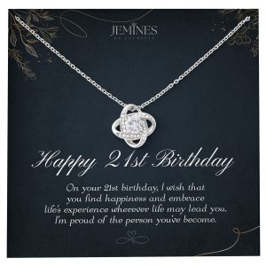 JEMINES 21st Birthday Love Knot Necklace Sentimental Gifts