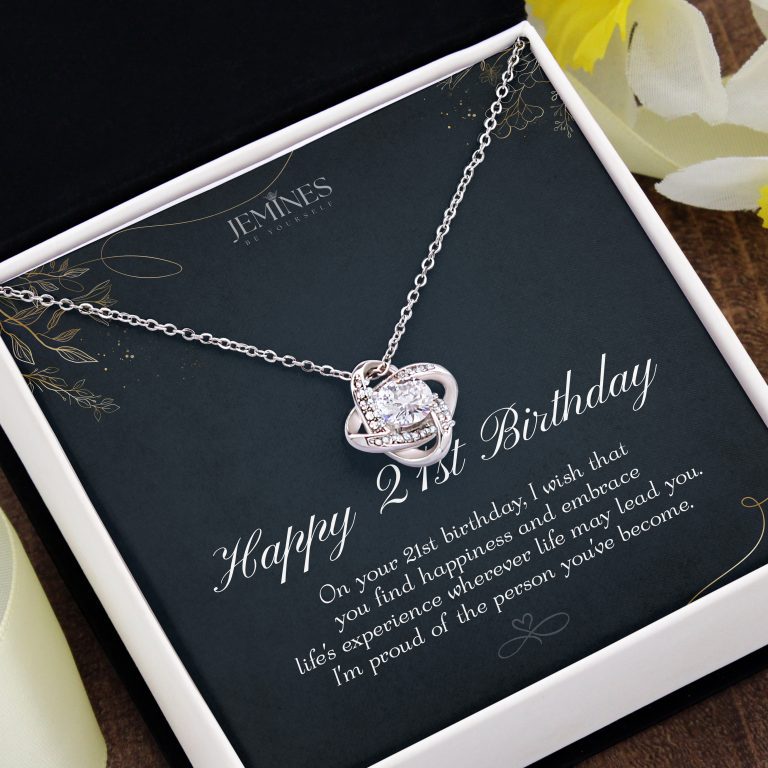 JEMINES 21st Birthday Love Knot Necklace Sentimental Gifts
