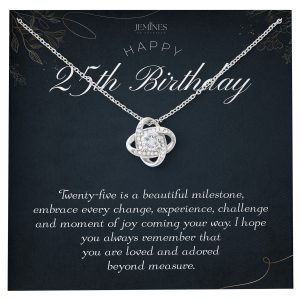 JEMINES 25th Birthday Love Knot Necklace Gifts for Women