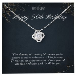 JEMINES 30th Birthday Love Knot Women Necklace Gifts