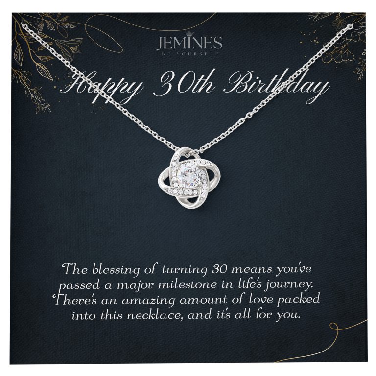 JEMINES 30th Birthday Love Knot Women Necklace Gifts
