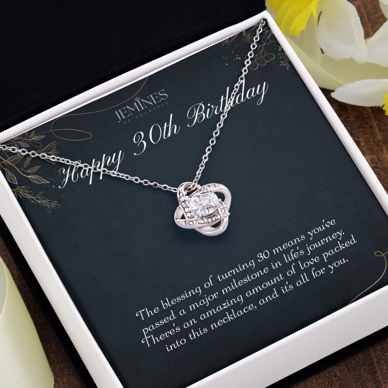 JEMINES 30th Birthday Love Knot Women Necklace Gifts