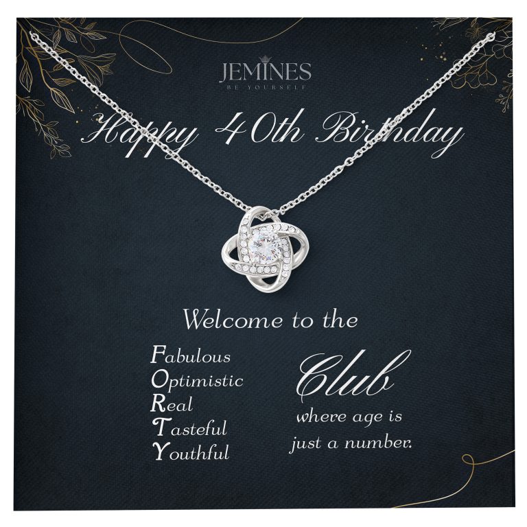 JEMINES 40th Birthday Love Knot Women Necklace Gifts