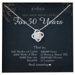 JEMINES 50th Birthday Love Knot Women Necklace Gifts