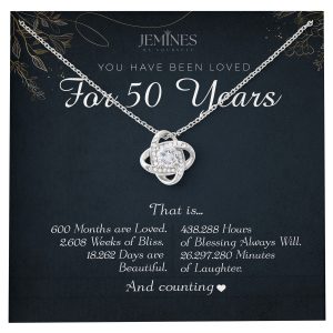 JEMINES 50th Birthday Love Knot Women Necklace Gifts