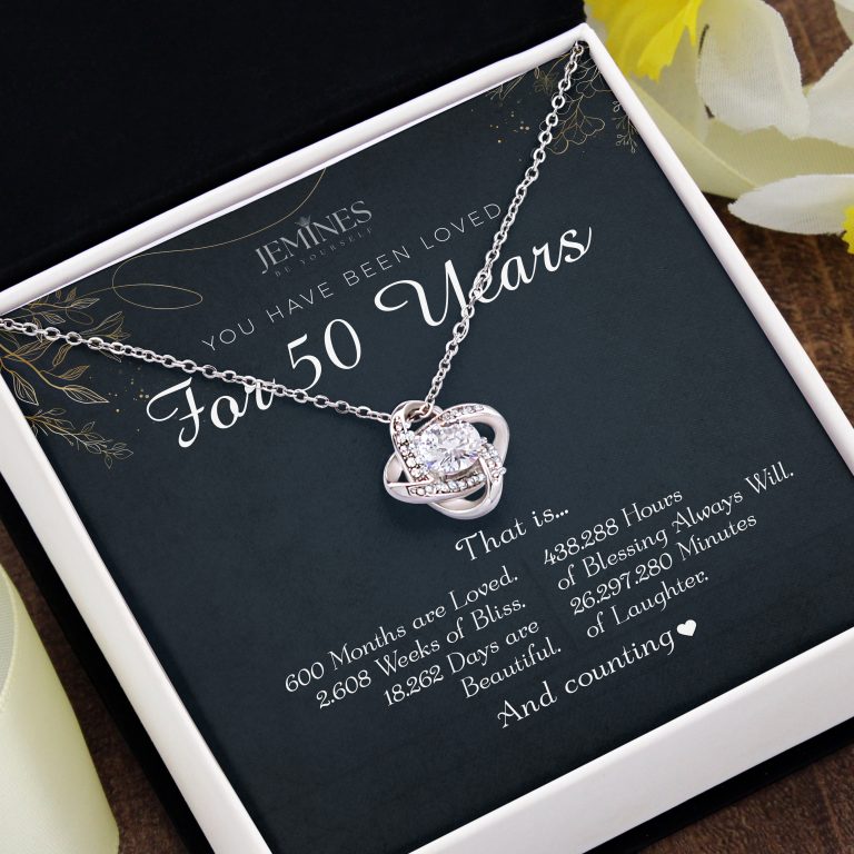 JEMINES 50th Birthday Love Knot Women Necklace Gifts