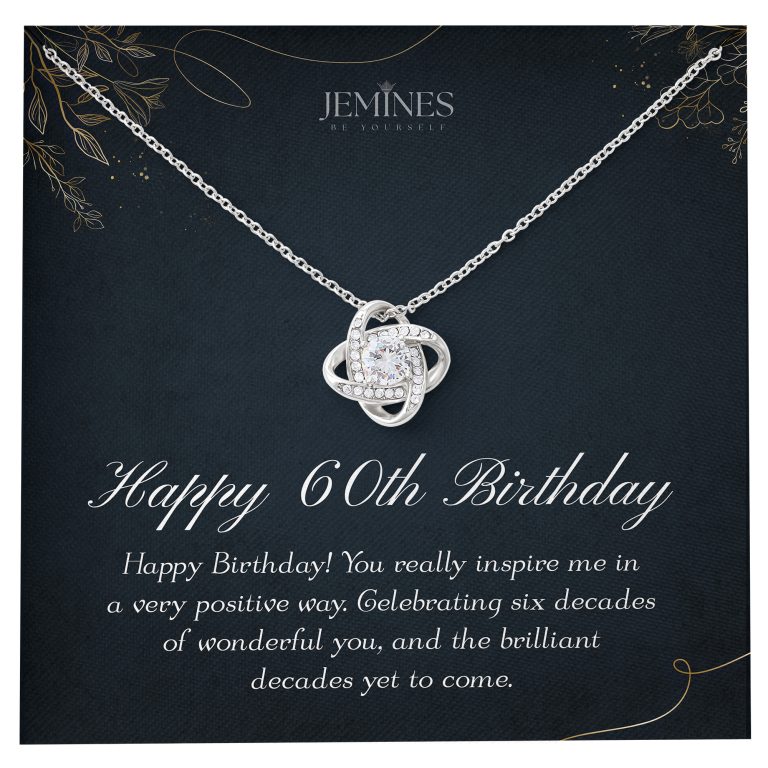 JEMINES 60th Birthday Love Knot Women Necklace Gifts