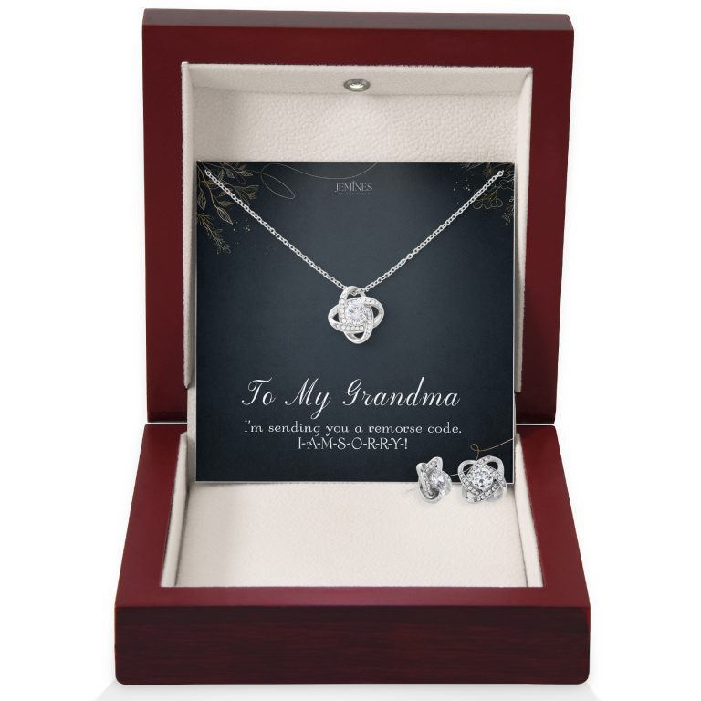 JEMINES Apologize Grandma Love Knot Necklace Set Gifts