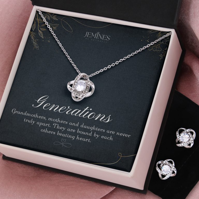 JEMINES Apologize Grandma Love Knot Necklace Set Gifts