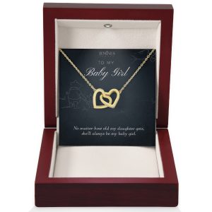 JEMINES Birthday Daughter Interlocking Gold Necklace