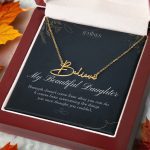 JEMINES Bonus Daughter Custom Signature Name Gold Necklace