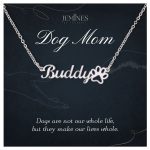 JEMINES Dog Mom Custom Paw Print Name Necklace Gifts