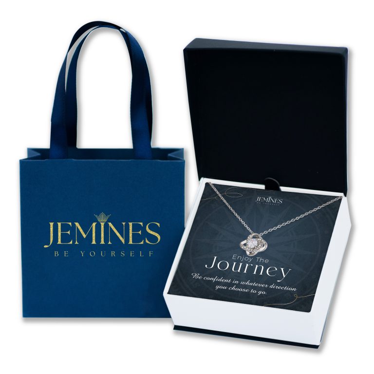 JEMINES Enjoy the Journey Inspirational Love Knot Necklace