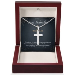 JEMINES Godmother Catholic Proposal Cross Necklace Gifts