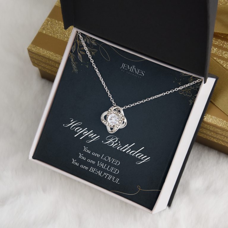 JEMINES Happy Birthday Women Love Knot Necklace Gifts