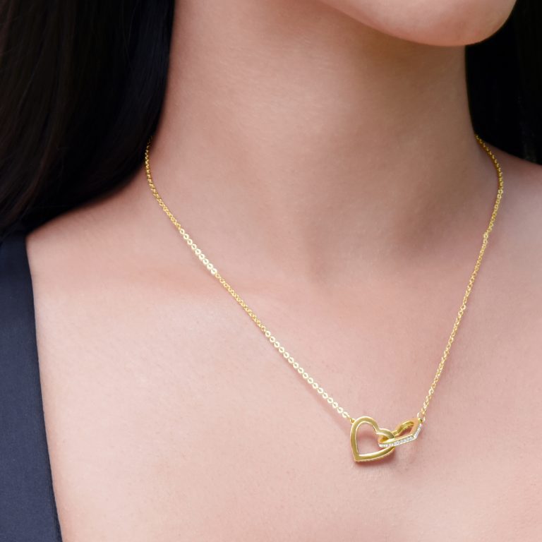 JEMINES Birthday Daughter Interlocking Gold Necklace
