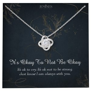 JEMINES Its Okay Encouraging Cheer Up Love Knot Necklace