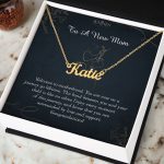 JEMINES Mom To Be Baby Shower Custom Name Gold Necklace
