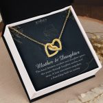 JEMINES Mother Daughter Interlocking Hearts Gold Necklace