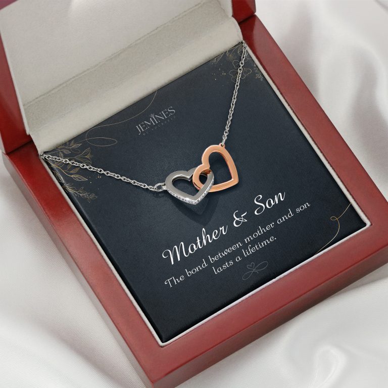 JEMINES Mother Son Interlocking Hearts Necklace Gifts