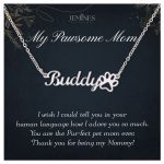 JEMINES Pawsome Mom Custom Paw Print Name Necklace