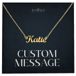 JEMINES Personalized Message Card with Custom Name Necklace