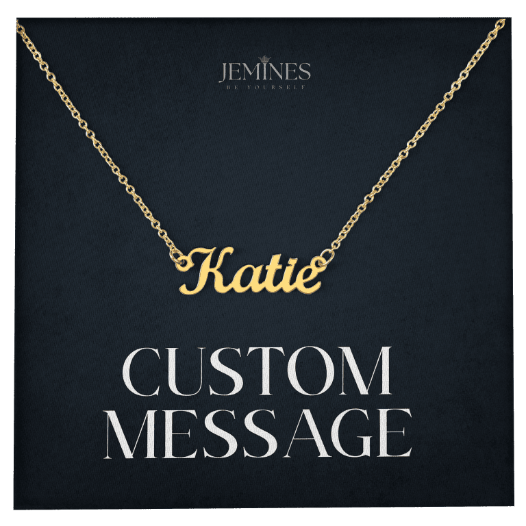 JEMINES Personalized Message Card with Custom Name Necklace