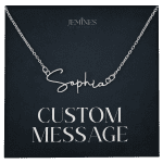 JEMINES Personalized Message Card with Custom Name Necklace