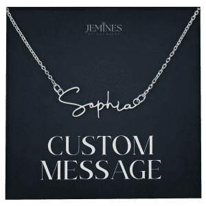 JEMINES Personalized Message Card with Custom Name Necklace