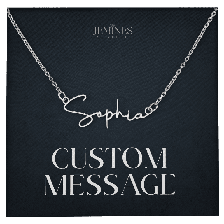 JEMINES Personalized Message Card with Custom Name Necklace