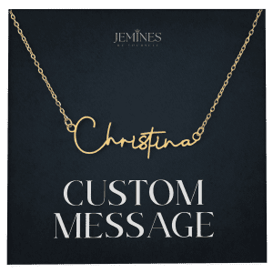 JEMINES Personalized Message Card with Custom Name Necklace