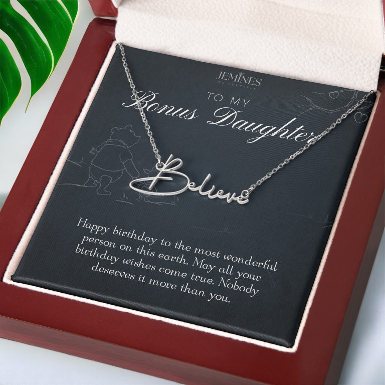 JEMINES Personalized Message Card with Custom Name Necklace