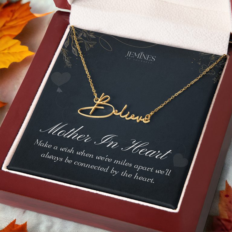 JEMINES Personalized Message Card with Custom Name Necklace