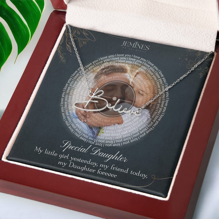 JEMINES Personalized Photo Song Lyric Name Necklace Gifts