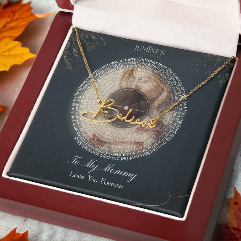 JEMINES Personalized Photo Song Lyric Name Necklace Gifts