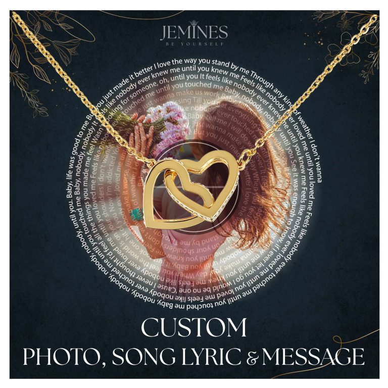 JEMINES Personalized Song Lyric with Photo Necklace Gifts