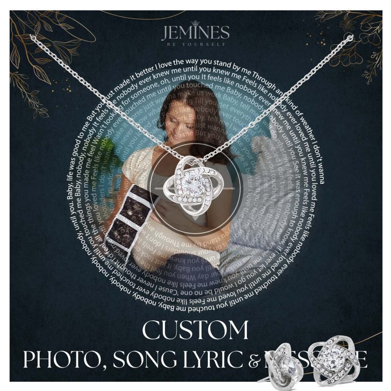 JEMINES Personalized Song Lyric with Photo Necklace Gifts