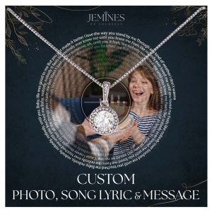 JEMINES Personalized Song Lyric with Photo Necklace Gifts