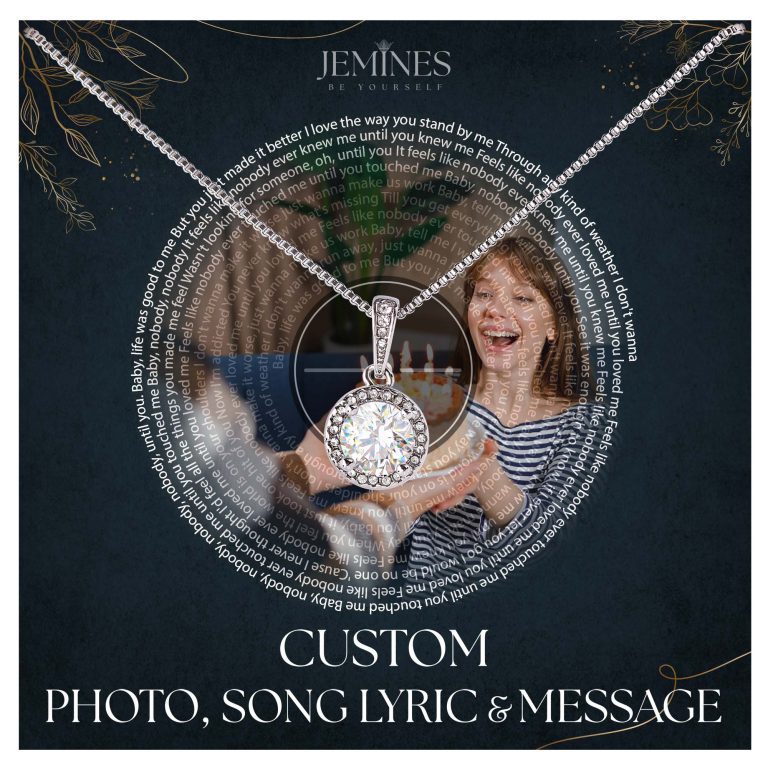 JEMINES Personalized Song Lyric with Photo Necklace Gifts