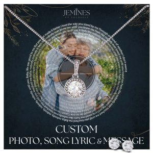 JEMINES Personalized Song Lyric with Photo Necklace Gifts