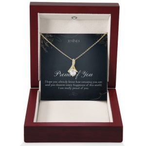 JEMINES Proud Daughter Alluring Gold Necklace Gifts