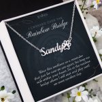 JEMINES Rainbow Bridge Custom Paw Print Name Necklace