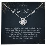 JEMINES Sorry Love Knot Necklace Apology Women Gifts