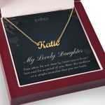 JEMINES Strength Daughter Custom Name Gold Necklace Gifts