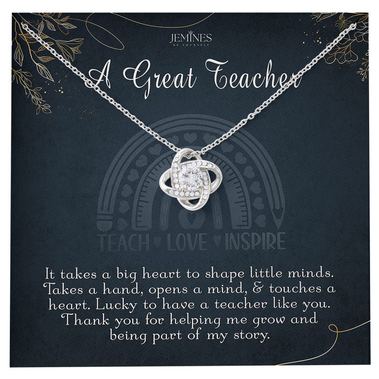 JEMINES Teacher Appreciation Love Knot Necklace Gifts