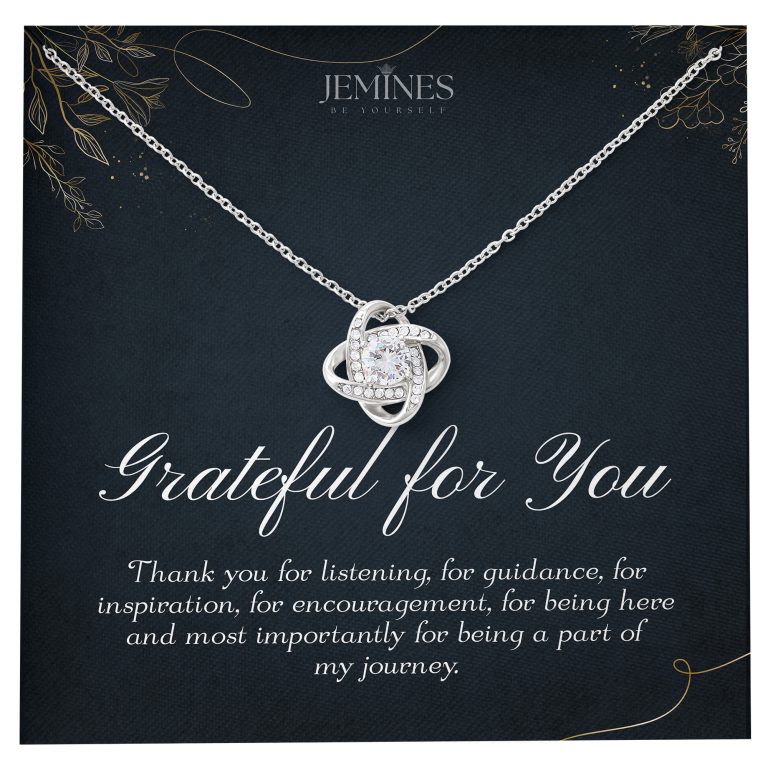 JEMINES Thank You Appreciation Love Knot Necklace Gifts