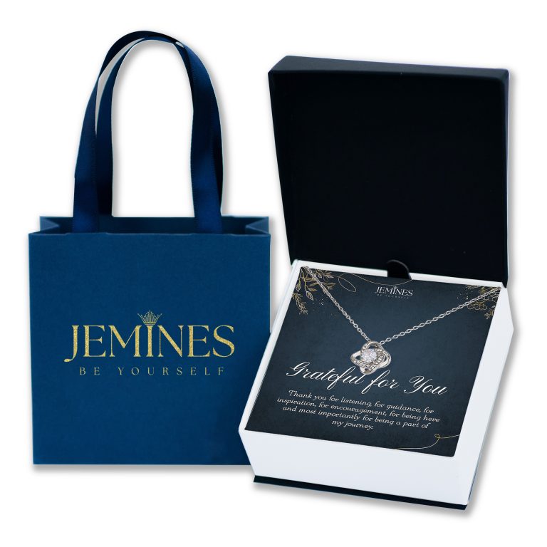 JEMINES Thank You Appreciation Love Knot Necklace Gifts