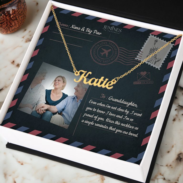 JEMINES Personalized Photo Letter Name Necklace Gifts